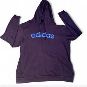 Adidas Navy Hoodie with Dark Blue Drawstrings